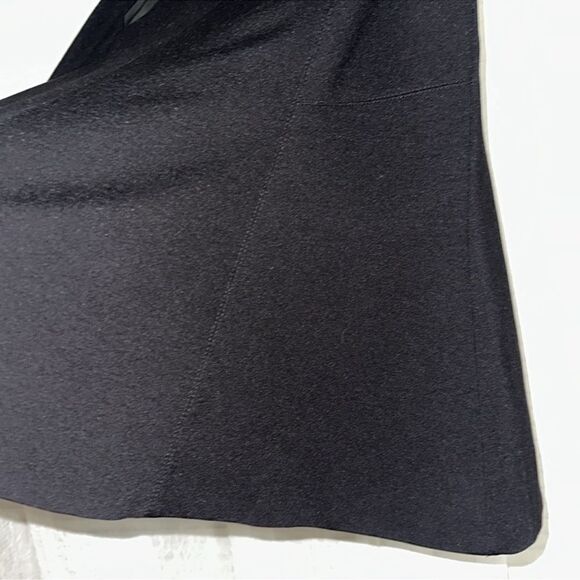 WHBM 4 Black Ponte Knit Detailed Stitching & Leather Front A-Line Trumpet Skirt - Picture 5 of 11